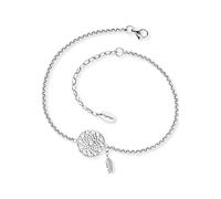 Engelsrufer 925 Sterling Silver Rhodium Plated or Stainless Steel Anklet for Women Adjustable Length Nickel Free Allergy Sufferers, Länge 22 + 5 cm, Stainless Steel, No Gemstone