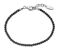 Engelsrufer Angel Whisperer Black Spinel Bracelet for Women Rhodium Plated 925 Sterling Silver Length 18 cm + 2 cm