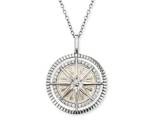 Engelsrufer Angel Whisperer ERN-WINDROSE-ENP-ZI Women's Necklace Silver Bicolour Gold Zirconia 50 cm