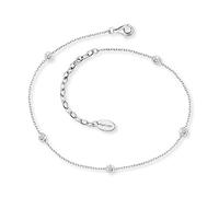 Angel Whisperer Silver Moon Cubic Zirconia Stone Anklet ERF-LILMOON-ZI