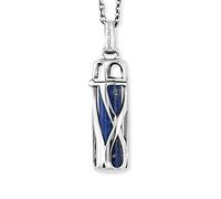Angel Whisperer Powerful Stone Silver Lapis Luzuli Small Necklace ERN-HEAL-LP-S