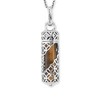 Engelsrufer Angel Whisperer, Women’s Sterling Silver Other Form Tiger's Eye Chain Necklace, Silver, Länge: 50 cm - ERN-HEAL-TE-M