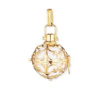 Engelsrufer Classic Pendant for Ladies M 925 Sterling Silver yellow gold plated with white Chime