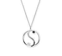 Engelsrufer ERN-YIYABAL-16-ZI Women's Necklace Sterling Silver with Yin Yang Pendant - Set with Zirconia Stones - Adjustable in Three Lengths - Length: 42 cm + 4 cm + 4 cm
