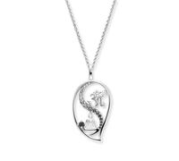 Engelsrufer ERN-YIYADROP-19-ZI Women's Necklace with Yin Yang Teardrop Pendant and Cubic Zirconia Sterling Silver with Three Lengths Adjustable Length 42 cm + 4 cm + 4 cm