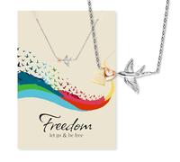 Engelsrufer Freedom Greeting Card with Two Tone Stainless Steel Necklace - Symbolic Gift with Necklace and Card