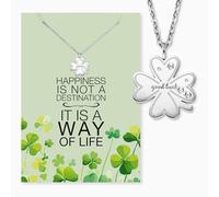 Engelsrufer Greeting Card Happiness with Necklace Stainless Steel Silver - Give Joy - Emotional Card with Elegant Silver Chain