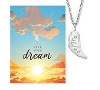Engelsrufer Live Your Dream Greeting Card with Stainless Steel Silver Necklace - Encouragement Gift - Motivational Message & Jewellery