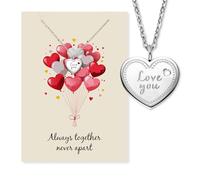 Engelsrufer Love You Greeting Card with Necklace Stainless Steel Silver - Personal Gift - Greeting Card with Chain for Girlfriend or Lover