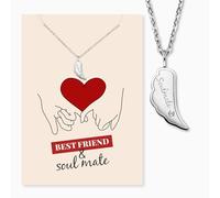 Engelsrufer Soulmate Greeting Card with Necklace Stainless Steel Silver - Soulmate Gift - Meaning Card & Jewellery