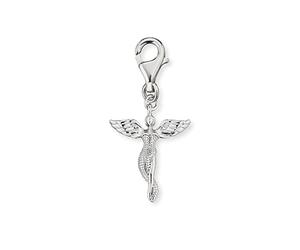 Engelsrufer Women's Charm Pendant Guardian Angel Symbol Silver Made of Sterling Silver - Lobster Clasp - Nickel-Free, 15mm, Sterling Silver, No Gemstone