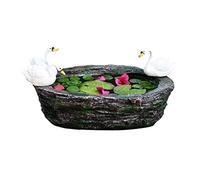 ENGENDER Flower Pot Plant Containers Hydroponic Swan Planters Large Diameter Water Lily Bowl Garden Decoration Courtyard Balcony Ornaments Planter
