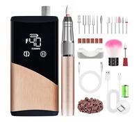 ENGERWALL Professional Brushless Motor Electric Nail Drill 40000 RPM, Cordless E-File Machine with 24H Battery & HD Touch Screen, 13-in-1 Kit for BIAB, Acrylic & Gel, Brushed Rose Gold, M95-1(BRG)