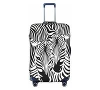 ENGhjes Abstract Animal Zebra Printing Large Luggage Cover, Protective Washable Suitcase Cover with Concealed Zipper Fits 18 to 32 Inch