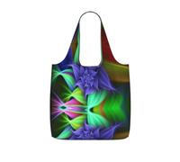 ENGhjes Abstract Floral Printed Lightweight Foldable Tote Bag, Reusable Shopping Bag 25L for Daily Commute and Travel