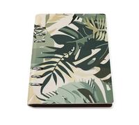 ENGhjes Airy Cream Tropical Leaf A5 Notebook Refillable Writing Journal, Lays Flat 180° for Meeting Notes, Daily Planner