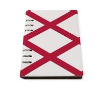 ENGhjes Alabama State Flag A5 Notebook Refillable Writing Journal, Lays Flat 180° for Meeting Notes, Daily Planner