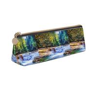 ENGhjes Aquarium Background Fish Tank Printing Leather Pencil Case Cute Zipper Pencil Pouch Stationery Bag for Boys Girls Back to School Gifts