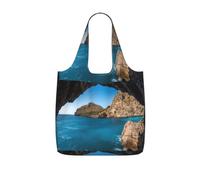 ENGhjes Arch in Mallorca Spain Printed Lightweight Foldable Tote Bag, Reusable Shopping Bag 25L for Daily Commute and Travel