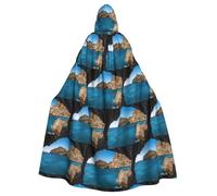 ENGhjes Arch In Mallorca Spain Printing Cosplay Hooded Cloak Adult Halloween 57.8 Inches Long Theme Parties