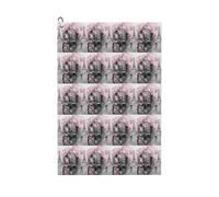 ENGhjes Art Paris Eiffel Tower Printing Golf Towel 24" X 16" With Carabiner Clip Towel Gift The Convenient Cleaning