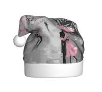 ENGhjes Art Paris Eiffel Tower Printing Holiday Plush Unique Stylish Adult Women Men Santa Hat Winter Christmas Hats Xmas Party Caps