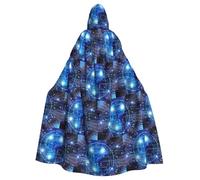 ENGhjes Artificial Intelligence Brain Printing Cosplay Hooded Cloak Adult Halloween 57.8 Inches Long Theme Parties