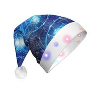 ENGhjes Artificial Intelligence Brain Santa Hats, Light Up Christmas Hat, Velvet Santa Claus Hat With Led Lights, For Adult