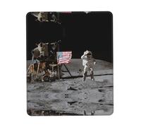 ENGhjes Astronaut On The Moon Large Gaming Mouse Pad With Stitched Edges, Durable Non-Slip Natural Rubber Base