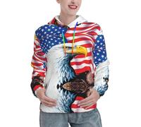 ENGhjes Bald Eagle Women Hoodies Sweatshirts Pullover Oversized Long Sleeve Shirts Winter Outfits Pocket Black