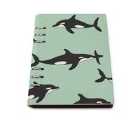 ENGhjes Black Killer Whale A5 Notebook Refillable Writing Journal, Lays Flat 180° for Meeting Notes, Daily Planner