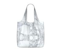 ENGhjes Black textured marble Printed Lightweight Foldable Tote Bag, Reusable Shopping Bag 25L for Daily Commute and Travel
