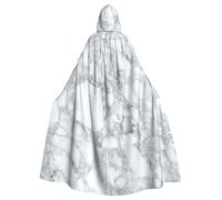 ENGhjes Black Textured Marble Printing Cosplay Hooded Cloak Adult Halloween 57.8 Inches Long Theme Parties