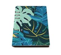 ENGhjes Blue Yellow Tropical Foliage A5 Notebook Refillable Writing Journal, Lays Flat 180° for Meeting Notes, Daily Planner