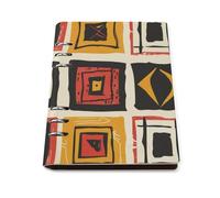 ENGhjes Bold Red Yellow Square A5 Notebook Refillable Writing Journal, Lays Flat 180° for Meeting Notes, Daily Planner