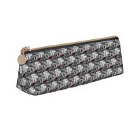 ENGhjes City Street Red Retro Car Printing Leather Pencil Case Cute Zipper Pencil Pouch Stationery Bag for Boys Girls Back to School Gifts