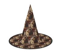 ENGhjes Cowboy Black Hat Western Boots Printing Halloween Hat Soft Oxford Cloth For Carnivals Foldable Space Saving Design
