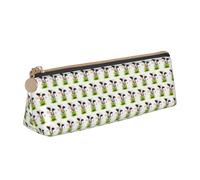 ENGhjes Cute Cow Printing Leather Pencil Case Cute Zipper Pencil Pouch Stationery Bag for Boys Girls Back to School Gifts