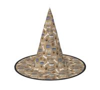 ENGhjes Cute Dog Bone Bowl Woof Paw Printing Halloween Hat Soft Oxford Cloth For Carnivals Foldable Space Saving Design