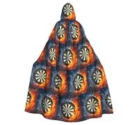 ENGhjes Dart Board Printing Cosplay Hooded Cloak Adult Halloween 57.8 Inches Long Theme Parties