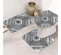 ENGhjes Eiffel Tower French Paris Monument Printing Non Slip Bathroom Rugs Set,Rug For Master Bathroom, Soft Water Absorbent Mats,Three Shape'S Mats