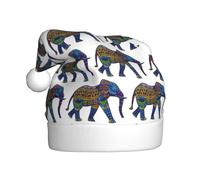ENGhjes Elephant Printing Holiday Plush Unique Stylish Adult Women Men Santa Hat Winter Christmas Hats Xmas Party Caps