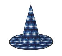 ENGhjes Falling Star Moon Printing Halloween Hat Soft Oxford Cloth For Carnivals Foldable Space Saving Design
