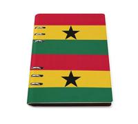 ENGhjes Flag of Ghana A5 Notebook Refillable Writing Journal, Lays Flat 180° for Meeting Notes, Daily Planner