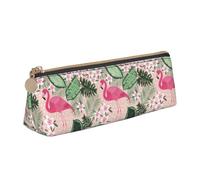 ENGhjes Flamingo Printing Leather Pencil Case Cute Zipper Pencil Pouch Stationery Bag for Boys Girls Back to School Gifts