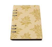ENGhjes Floral Pattern Yellow Background A5 Notebook Refillable Writing Journal, Lays Flat 180° for Meeting Notes, Daily Planner