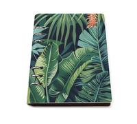 ENGhjes Fresh Green Banana Canopy A5 Notebook Refillable Writing Journal, Lays Flat 180° for Meeting Notes, Daily Planner
