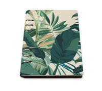 ENGhjes Fresh Teal Green Banana Leaf A5 Notebook Refillable Writing Journal, Lays Flat 180° for Meeting Notes, Daily Planner