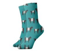 ENGhjes Galloway Cow Festive Holiday Ankle Socks, Fun Gift Socks For Stocking Stuffers At Christmas