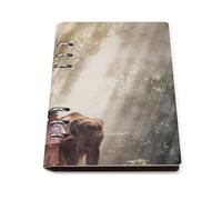 ENGhjes Gentle Brown Elephant A5 Notebook Refillable Writing Journal, Lays Flat 180° for Meeting Notes, Daily Planner